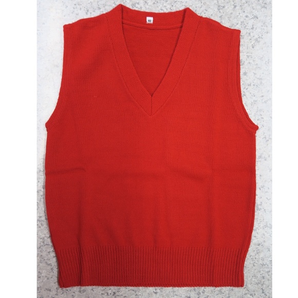 NEW - Vintage Men's V-Neck Pullover Vest - Red - Picture 1 of 2